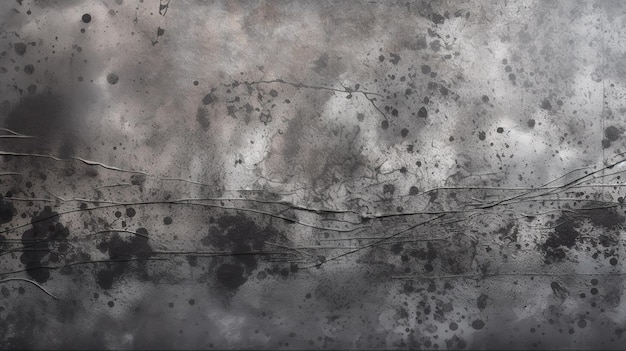 A gray background with black and grey paint and stains