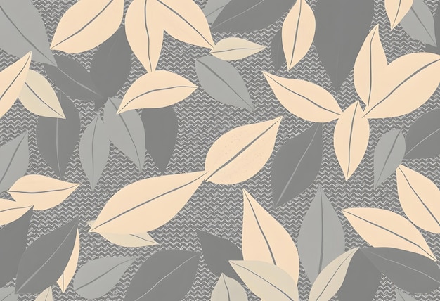 a gray background with leaves and a gray background