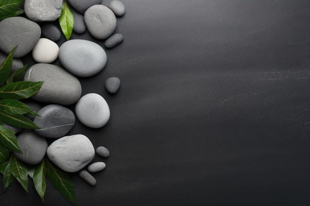 Gray background with spa stones