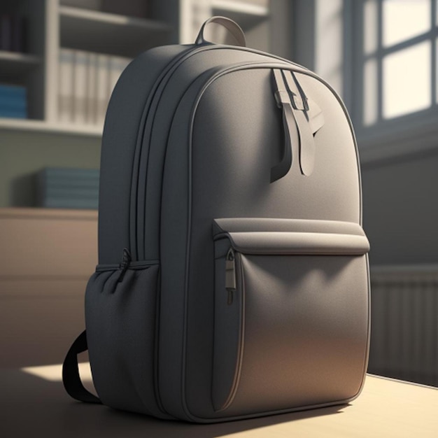 A gray backpack with a zipper that says backpack