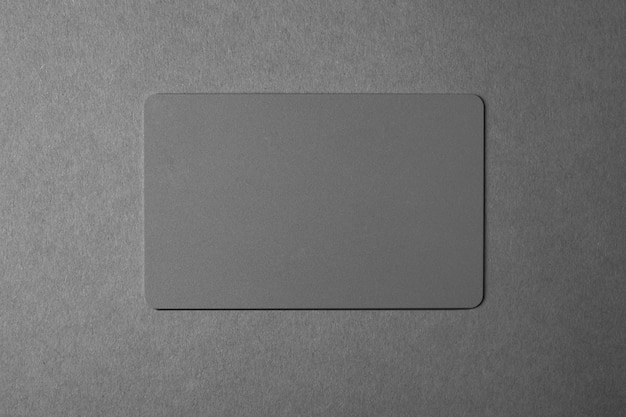 Gray business card on a gray.