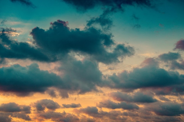 Gray color clouds partly cover the sky