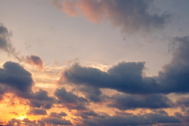 Gray color clouds partly cover the sky