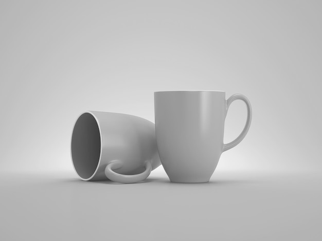 gray color coffee cup. gray mug for mockup on gray color background