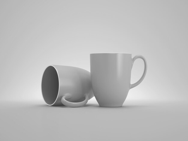 Photo gray color coffee cup. gray mug for mockup on gray color background