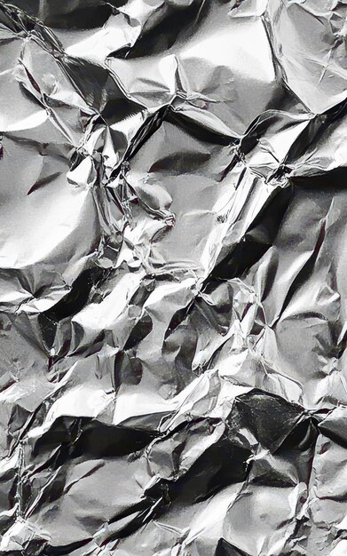 Gray colored crumpled foil texture