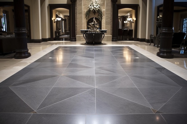 Gray colored stone floor