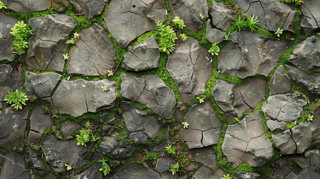 Gray cracked stone texture with veins