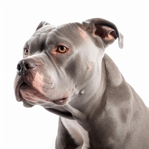 A gray dog with a light brown nose and a tan nose.