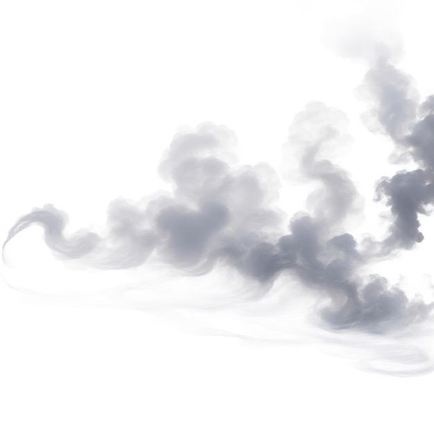 Gray fire flame smoke cloud texture isolated on white background