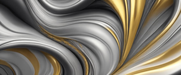 Photo gray and gold wavy liquid design digital background