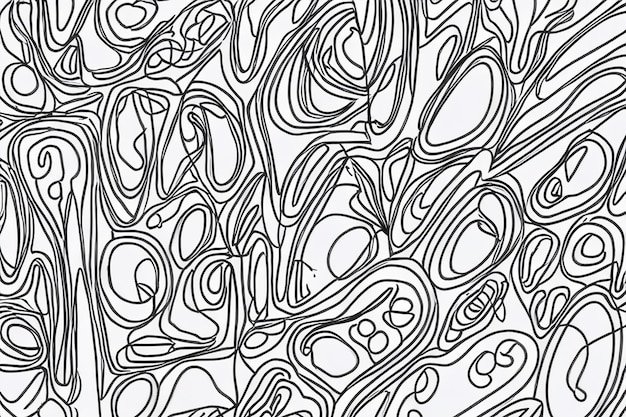 Gray line drawings of organic shapes background