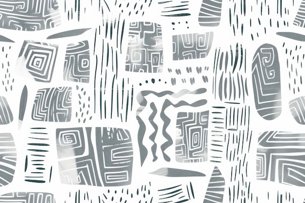 Gray line drawings of organic shapes background