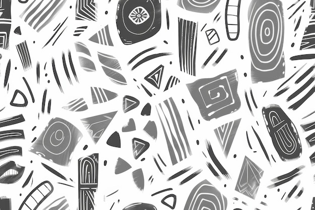 Gray line drawings of organic shapes background