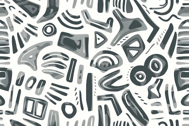 Gray line drawings of organic shapes background