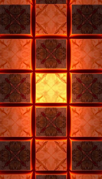 Photo gray marble squares with red glowing outlines