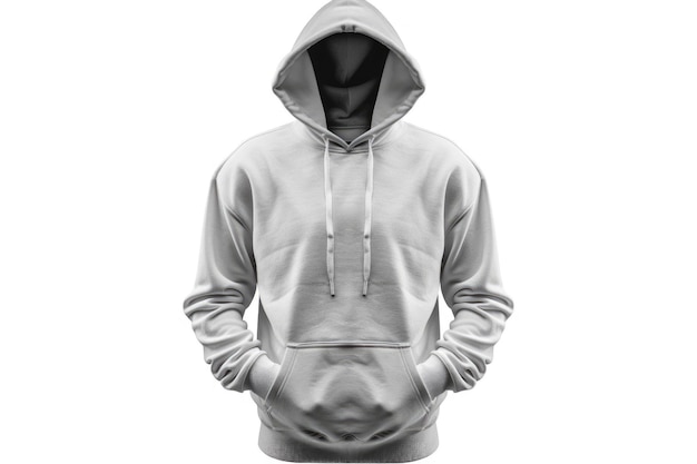 Gray mens hoodie with clipping path for design mockup