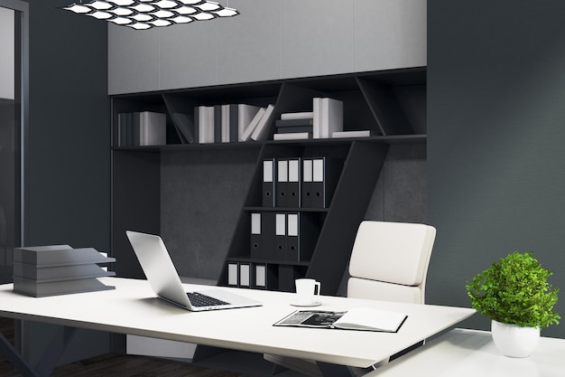 Gray office interior