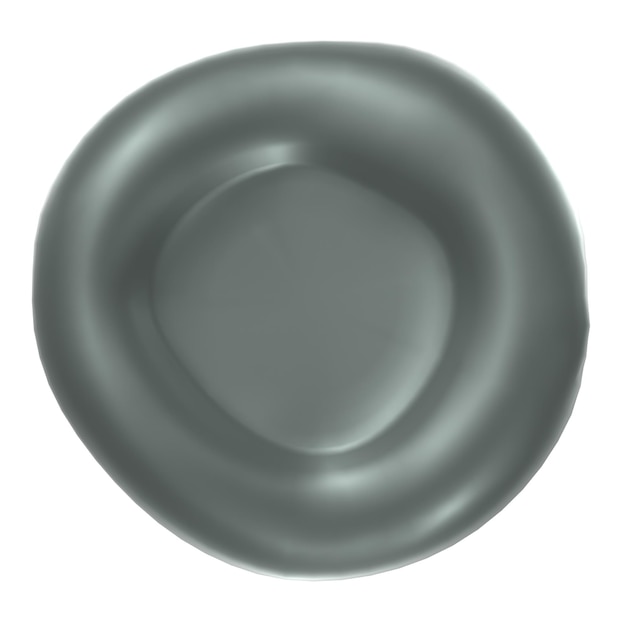 A gray plate with a white background and a black circle in the middle.