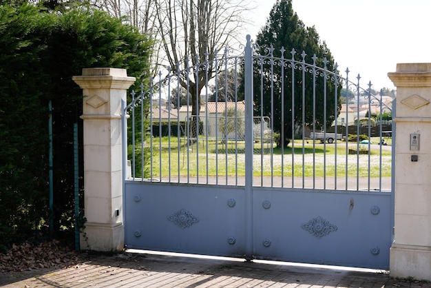 Gray portal classical home high grey classic house access gate garden