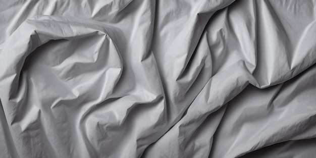 A gray sheet with a white sheet that has a pattern of wrinkles