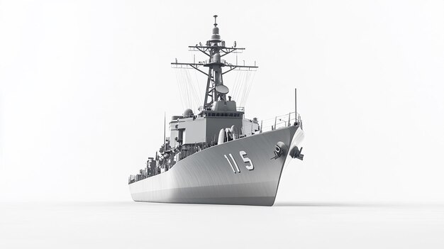 Photo a gray ship with the number 15 on it