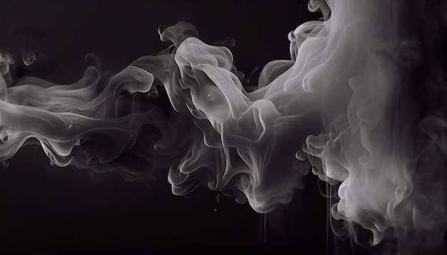 Gray smoke on black background Created with Generative AI