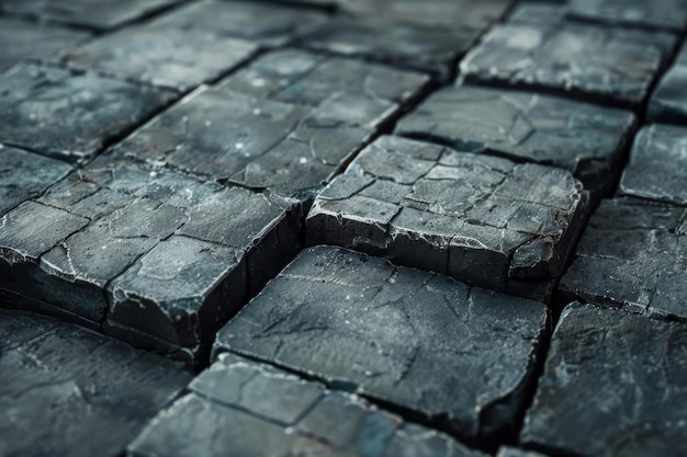 gray square pavement bricks stacked high