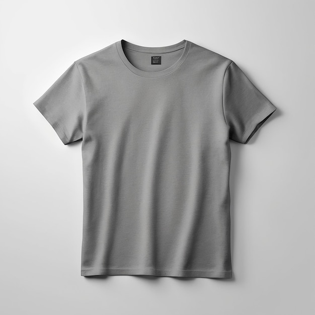 Photo a gray t shirt with a grey t shirt hanging on a white wall