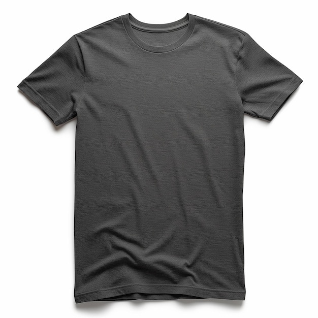 a gray t shirt with a white logo on the front