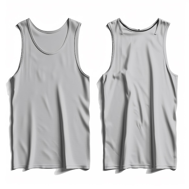 a gray tank top with a gray stripe on it