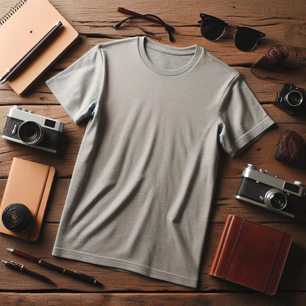 A gray tshirt mockup base