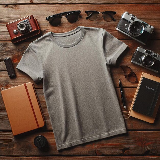 A gray tshirt mockup base