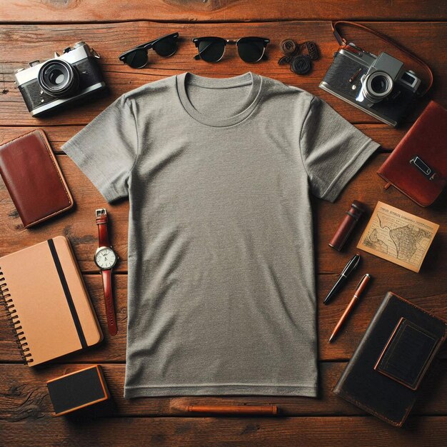 A gray tshirt mockup base