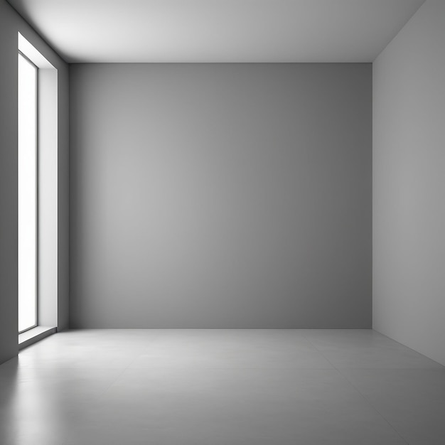 Photo gray wall in an empty room with dim lighting