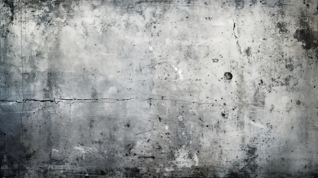 A gray wall with black and white paint and stains