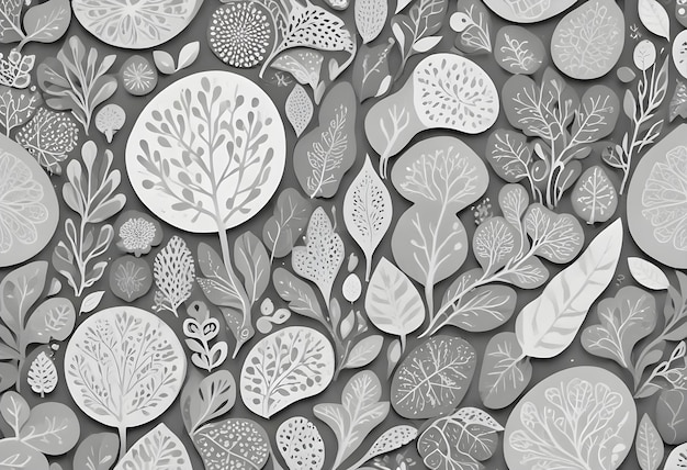 Gray and White Floral Background and Colorful Seamless Pattern Background