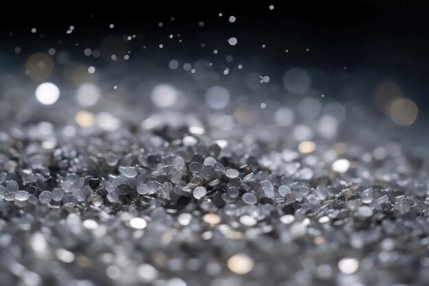 gray and white small glitter bokeh background AI generated