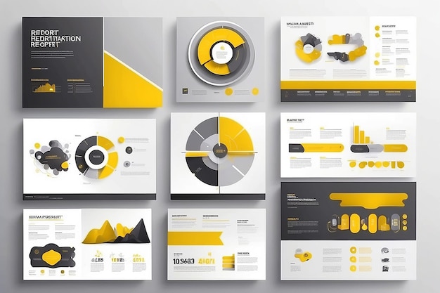 Gray and Yellow elements on a white background This template is the best as a business