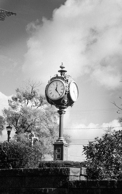 Grayscale shot of a Utica Clock Tower