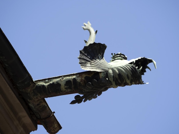 Graz austria roofs detail sea monster copper gutter