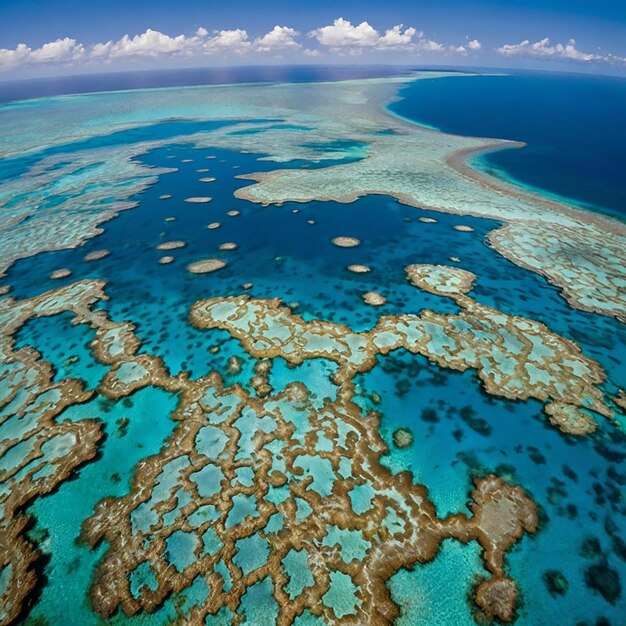 Photo the great barrier reef is the worlds largest coral reef system the coast of queensland