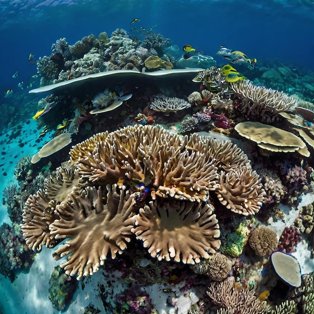 Photo the great barrier reef is the worlds largest coral reef system the coast of queensland