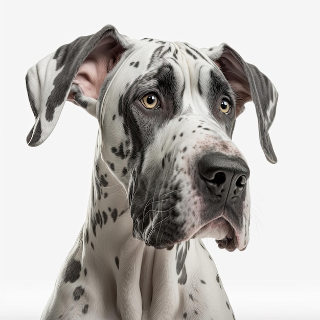 Great Dane dog isolated on white background Generative AI