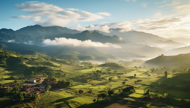 A great geographic shot of Colombia best view from drone at the sunrise Realistic textures and deta