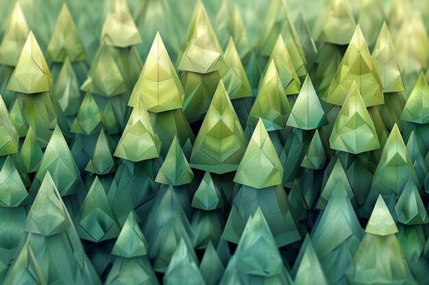 Photo great geometric fir trees in green tones