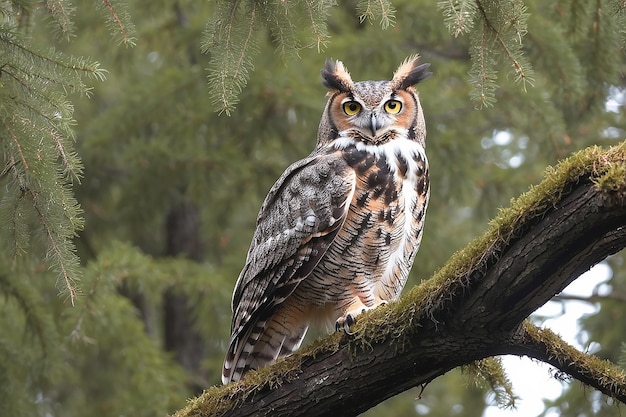 Great Horned Owl in a forest