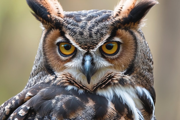 Great Horned Owl in a forest