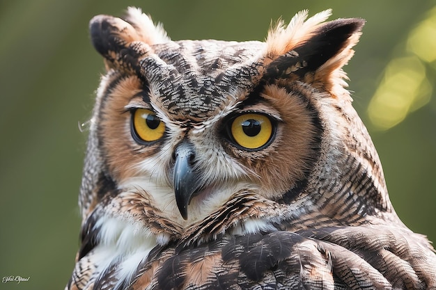 Great Horned Owl in a forest