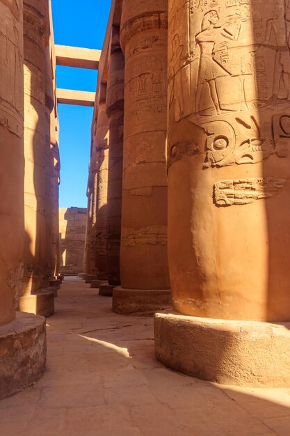 Great Hypostyle Hall in Karnak temple complex in Luxor Egypt